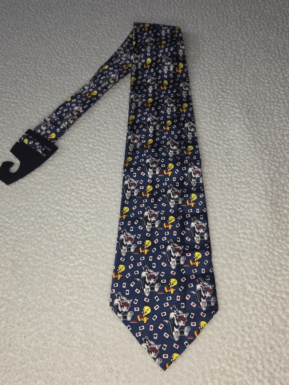 Vintage Warner Brother's Silk Looney Toons Tie Poker Theme NWT